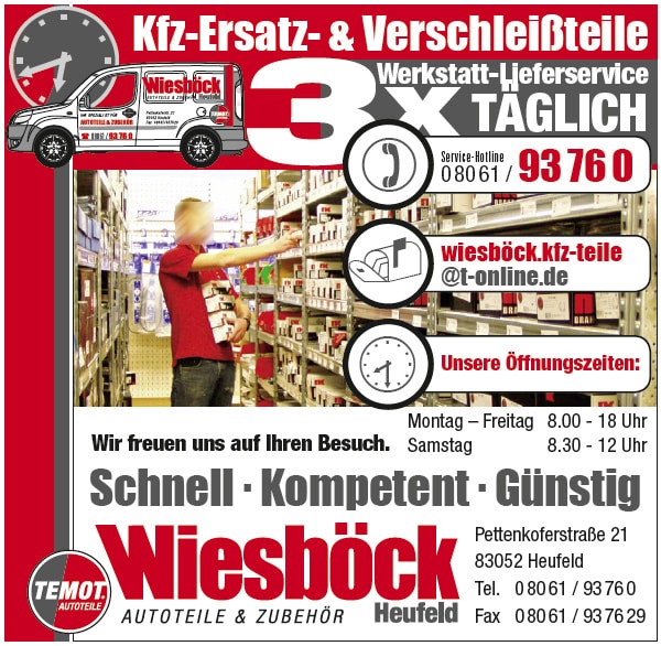 Zeitung Service anzeige Wiesböck 2sp
